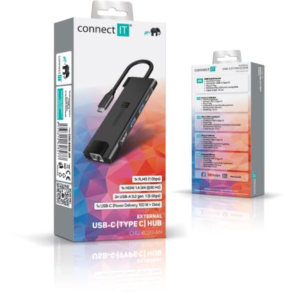 CONNECT IT CHU-8020-AN - USB-C hub 5em1