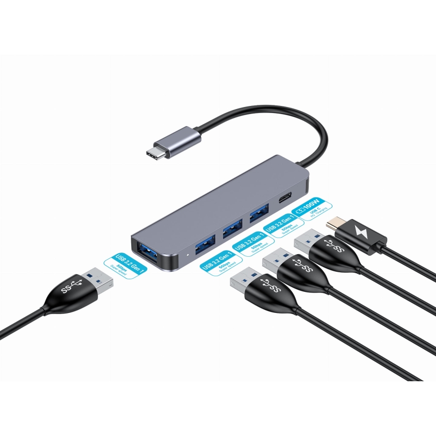 Hub USB-C 5 em 1 com Power Delivery 100 W