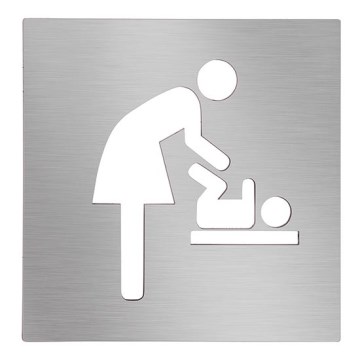 Ícone Fraldário 12x12 cm, aço inoxidável/prateado