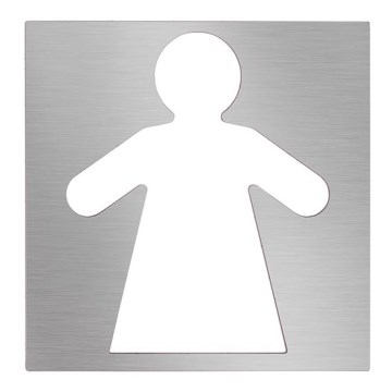 Ícone Mulher 12x12 cm, aço inoxidável/prateado