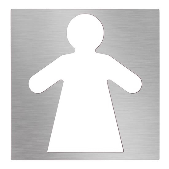 Ícone Mulher 12x12 cm, aço inoxidável/prateado