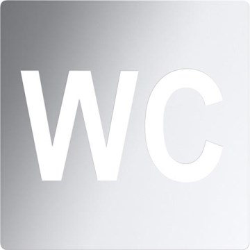 Ícone WC 12x12 cm aço inoxidável/prateado