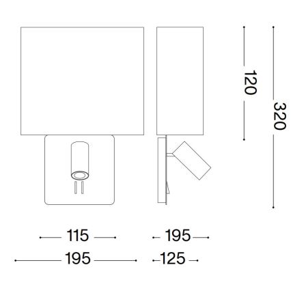 Ideal Lux - Abajur de substituição para candeeiro de parede GEA branco