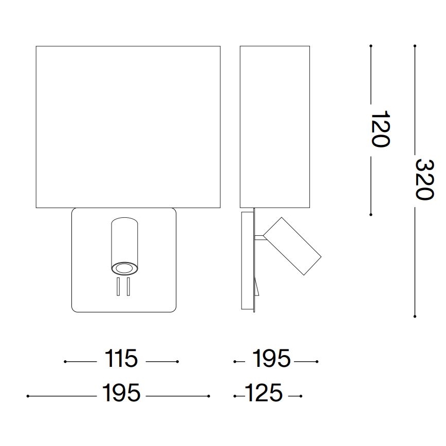 Ideal Lux - Abajur de substituição para candeeiro de parede GEA branco