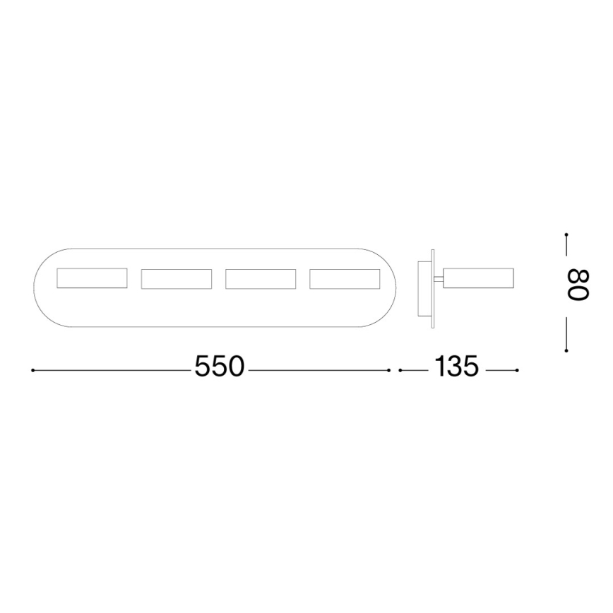 Ideal Lux - Aplique de parede com spots LED OBY 4xLED/6W/230V CRI 90 branco