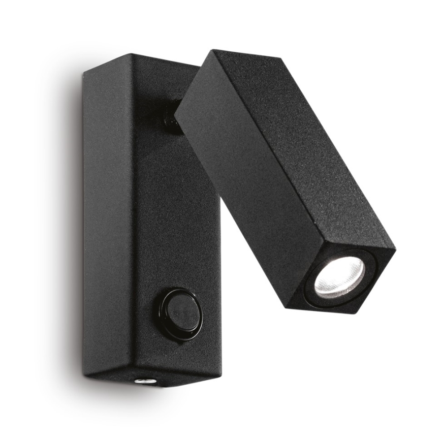 Ideal Lux - Aplique de parede direcionável LED PAGE LED/3W/230V IRC 90 preto