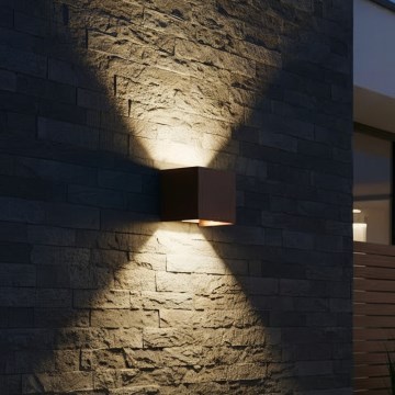 Ideal Lux - Aplique de parede exterior ATOM LED/12W/230V CRI 90 IP54 castanho