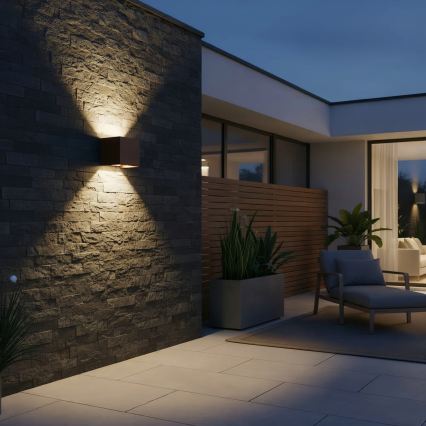 Ideal Lux - Aplique de parede exterior ATOM LED/12W/230V CRI 90 IP54 castanho