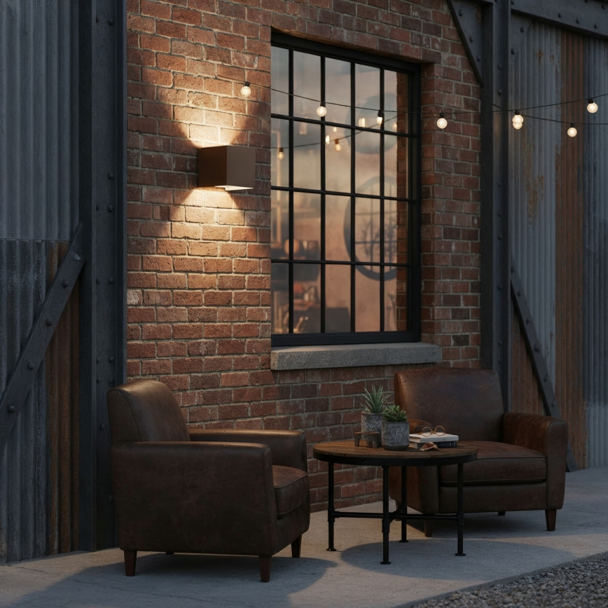 Ideal Lux - Aplique de parede exterior ATOM LED/12W/230V CRI 90 IP54 castanho