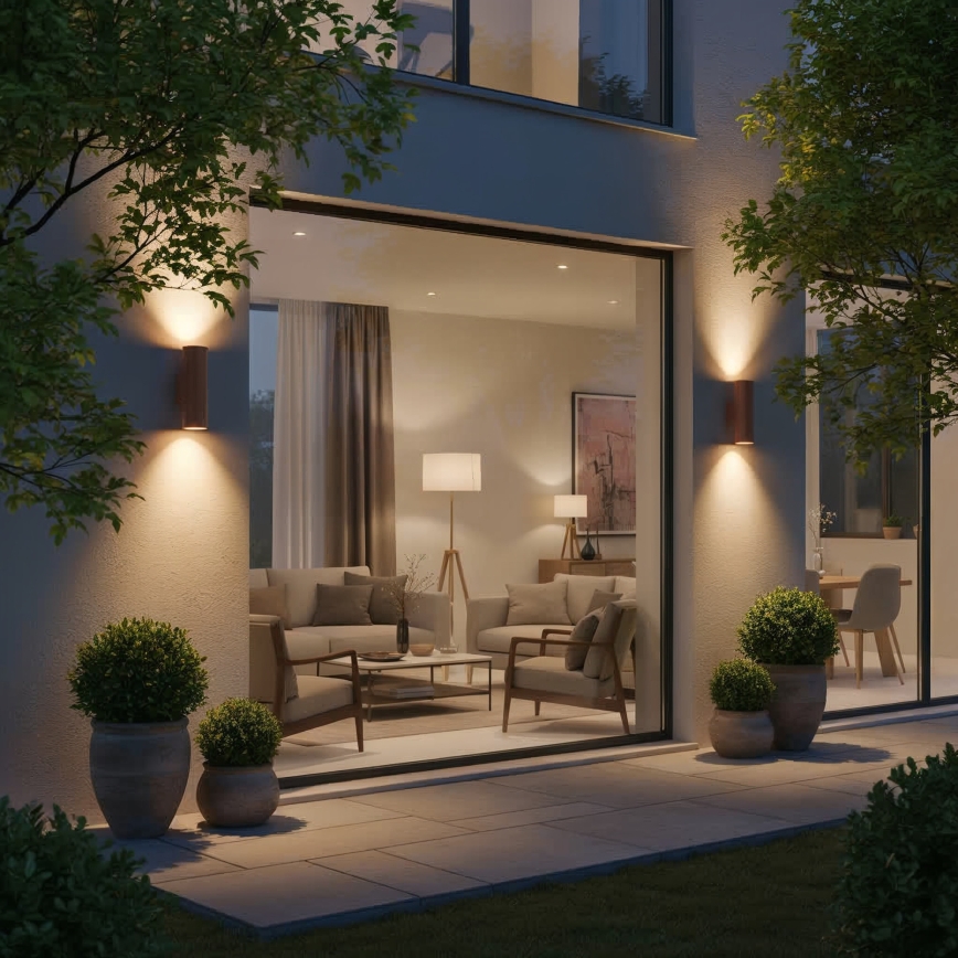 Ideal Lux - Aplique de parede exterior GUN 1xE27/60W/230V 31 cm IP54 castanho