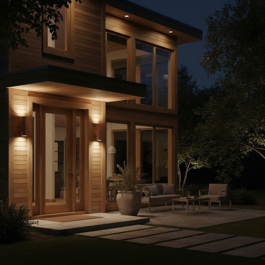 Ideal Lux - Aplique de parede exterior GUN 1xE27/60W/230V 31 cm IP54 castanho