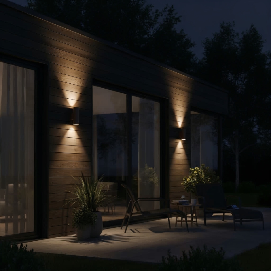 Ideal Lux - Aplique de parede exterior GUN 1xE27/60W/230V 31 cm IP54 castanho