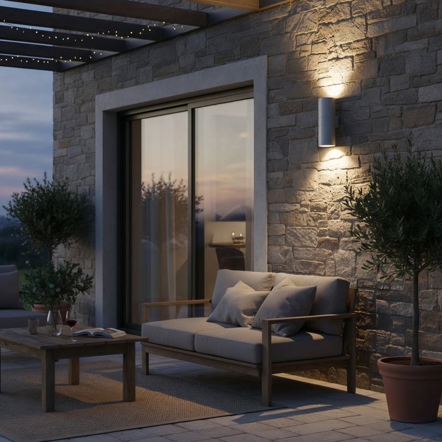 Ideal Lux - Aplique de parede exterior GUN 1xE27/60W/230V 31 cm IP54 cinzento