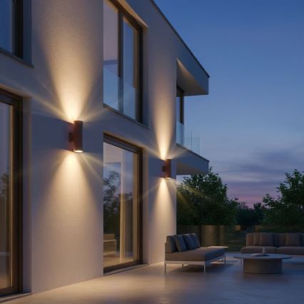 Ideal Lux - Aplique de parede exterior GUN 1xGU10/35W/230V 21 cm IP44 castanho