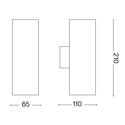Ideal Lux - Aplique de parede exterior GUN 1xGU10/35W/230V 21 cm IP44 castanho