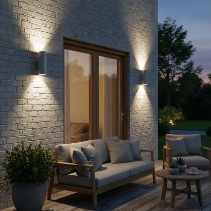 Ideal Lux - Aplique de parede exterior GUN 1xGU10/35W/230V 21 cm IP44 cinzento