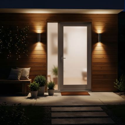 Ideal Lux - Aplique de parede exterior GUN 1xGU10/35W/230V 21 cm IP44 cinzento