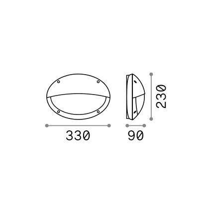 Ideal Lux - Aplique de parede exterior POLAR 1xE27/23W/230V IP66 preto