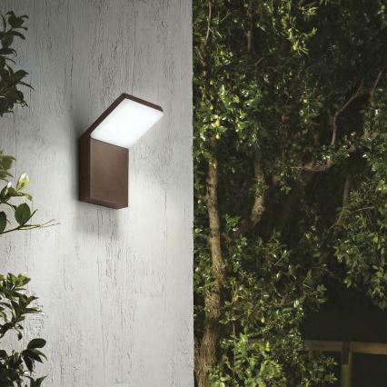 Ideal Lux - Aplique de parede LED para exterior STYLE LED/8,5W/230V 3000K CRI 90 IP54 castanho