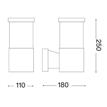Ideal Lux - Aplique de parede exterior TRONCO 1xE27/42W/230V IP44 antracite