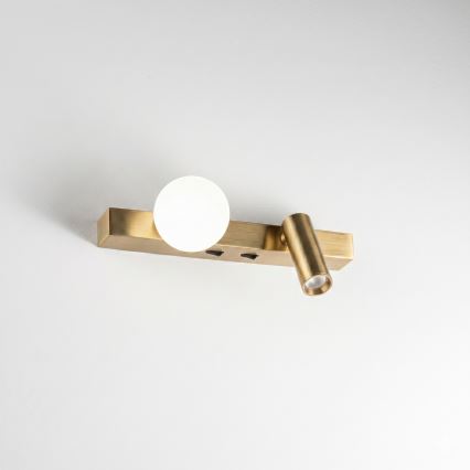 Ideal Lux - Aplique de parede LED BINOMIO 2xLED/3W/230V CRI 90 latão