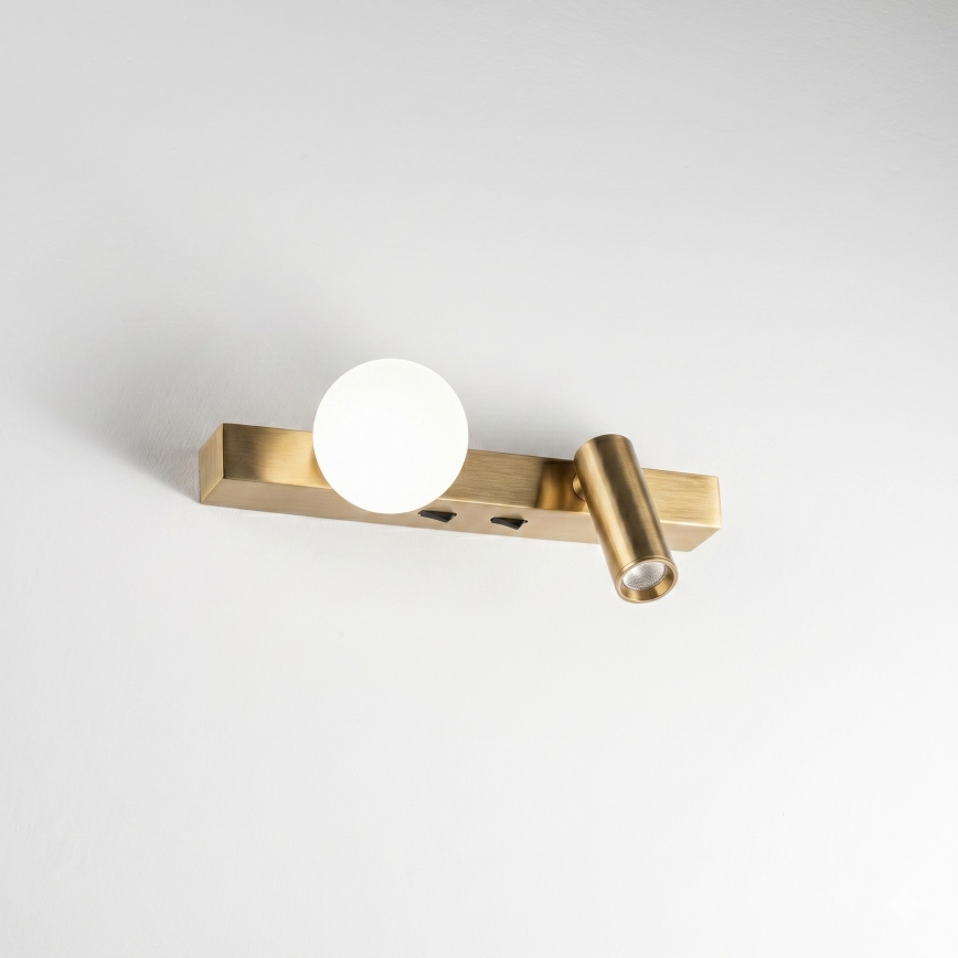 Ideal Lux - Aplique de parede LED BINOMIO 2xLED/3W/230V CRI 90 latão