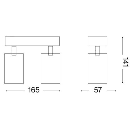 Ideal Lux - Aplique de parede LED DYNAMITE 2xGU10/7W/230V CRI 90 latão