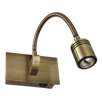 Ideal Lux - Aplique de parede LED flexível DYNAMO LED/3,5W/230V CRI 90 bronze