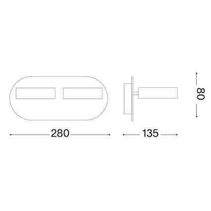 Ideal Lux - Aplique de parede LED OBY 2xLED/6W/230V CRI 90 branco