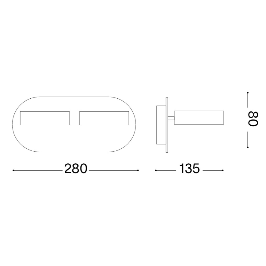 Ideal Lux - Aplique de parede LED OBY 2xLED/6W/230V CRI 90 branco