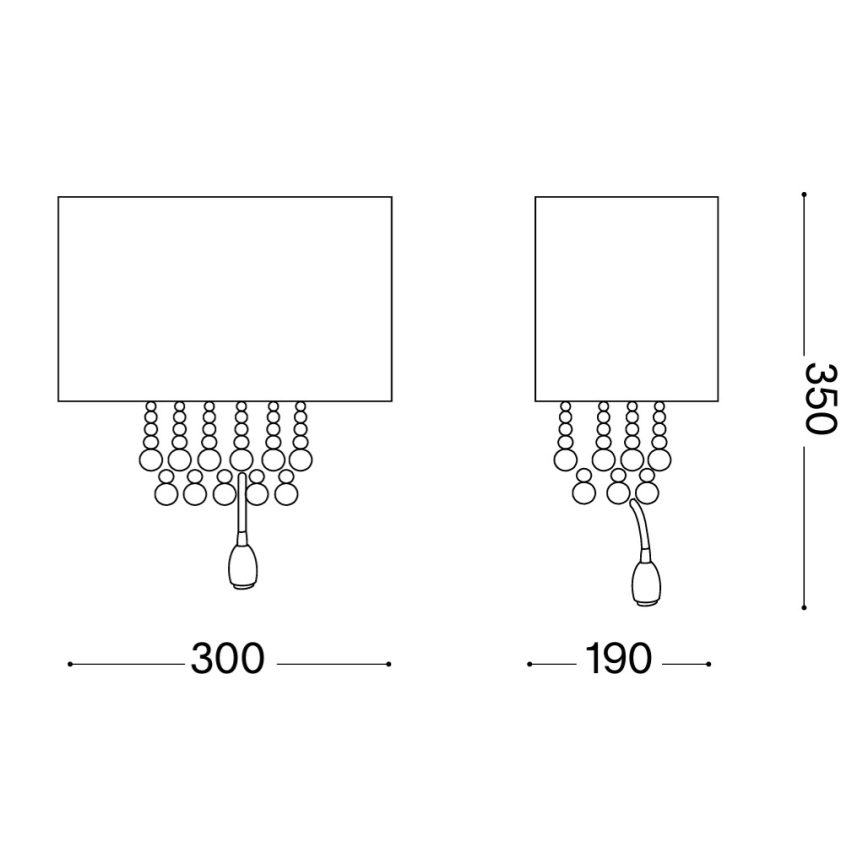Ideal Lux - Aplique de Parede LED de Cristal OPERA 2xE14/40W/230V + LED/1W branco