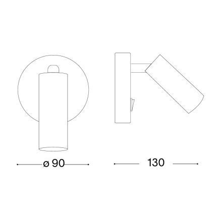 Ideal Lux - Aplique de parede LED orientável PAGE LED/3W/230V CRI 90, preto