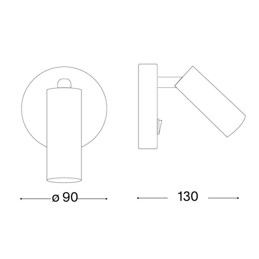 Ideal Lux - Aplique de parede LED orientável PAGE LED/3W/230V CRI 90, preto