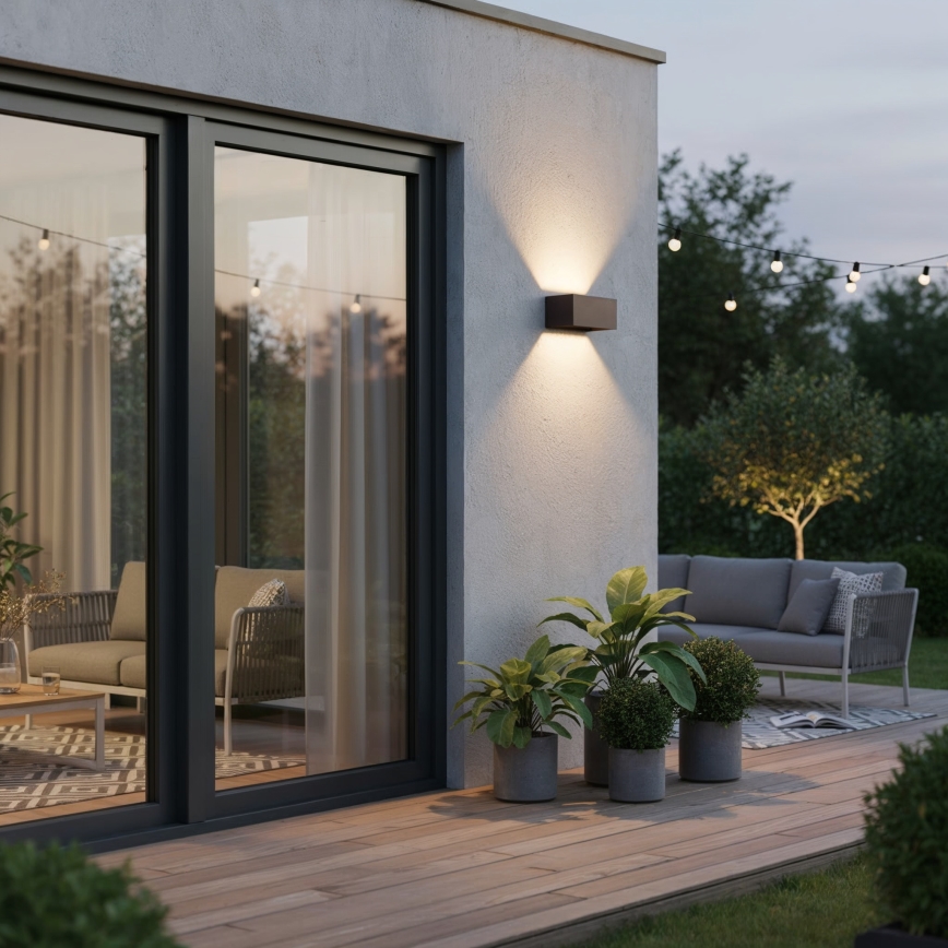 Ideal Lux - Aplique de parede LED para exterior ATOM LED/25W/230V CRI 90 IP54 castanho