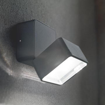 Ideal Lux - Aplique de parede LED para exterior OMEGA LED/7W/230V CRI 90 IP54 antracite