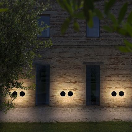 Ideal Lux - Candeeiro de parede LED para exterior PUNTO LED/9W/230V IRC 90 Ø 18 cm IP54 preto