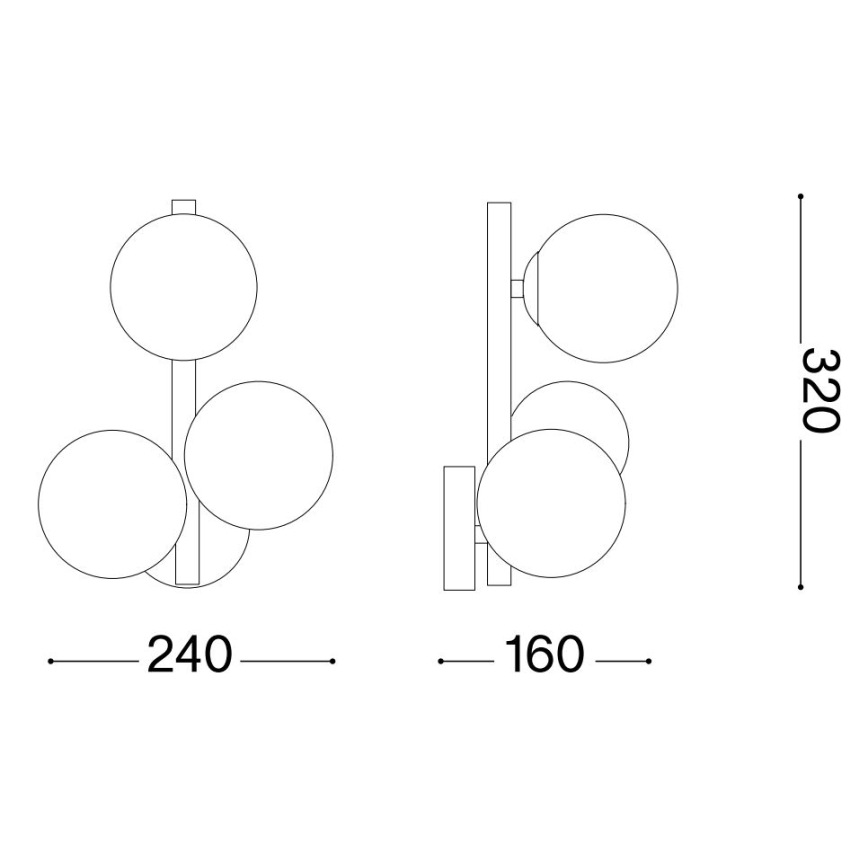 Ideal Lux - Aplique de parede LED PERLAGE 3xG9/3W/230V dourado/bege fumado