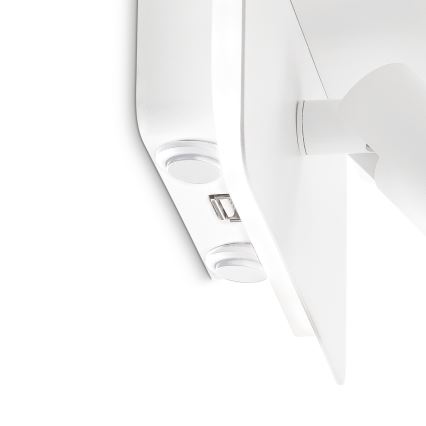 Ideal Lux - Aplique de parede LED PIANO LED/10W/230V IRC 90 USB branco