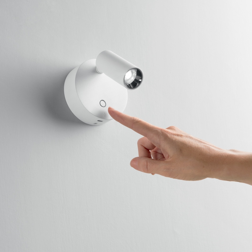 Ideal Lux - Aplique de parede spot LED táctil dimerizável ELF LED/3W/230V IRC 95 branco