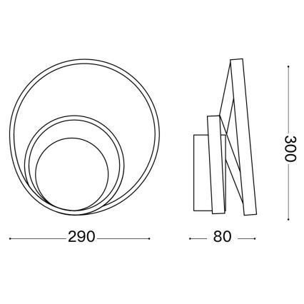 Ideal Lux - Aplique de parede LED regulável OZ LED/28W/230V CRI 90 branco