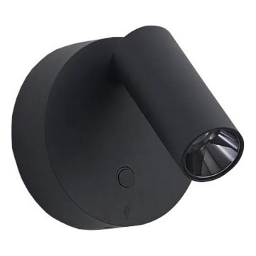 Ideal Lux - Aplique de parede LED tátil dimerizável ELF LED/3W/230V CRI 95 preto