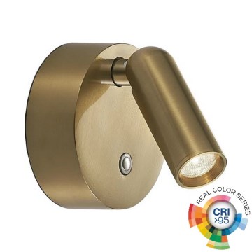 Ideal Lux - Aplique de parede LED tátil, recarregável e dimerizável BEAN LED/3W/5V 2200 mAh IRC 95 latão