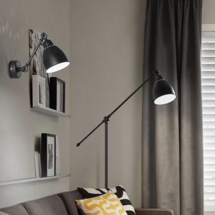 Ideal Lux - Aplique de parede NEWTON 1xE27/42W/230V preto