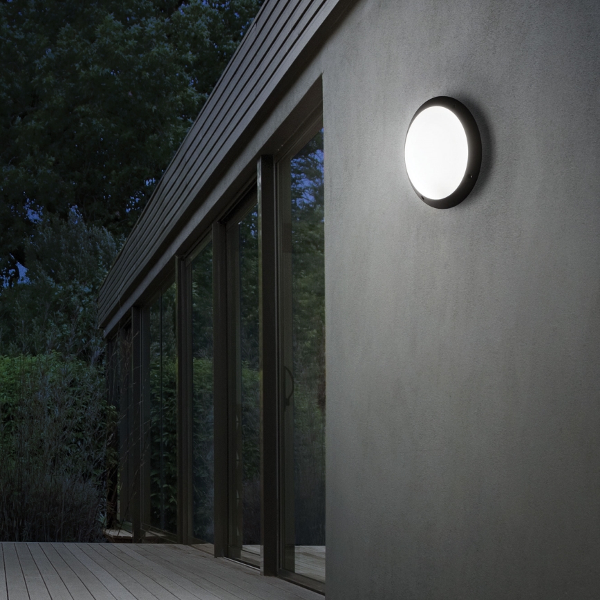 Ideal Lux - Aplique de parede para exterior POLAR 1xE27/23W/230V IP66 preto