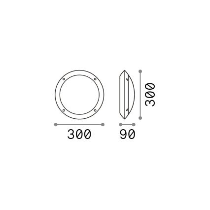 Ideal Lux - Aplique de parede para exterior POLAR 1xE27/23W/230V IP66 preto