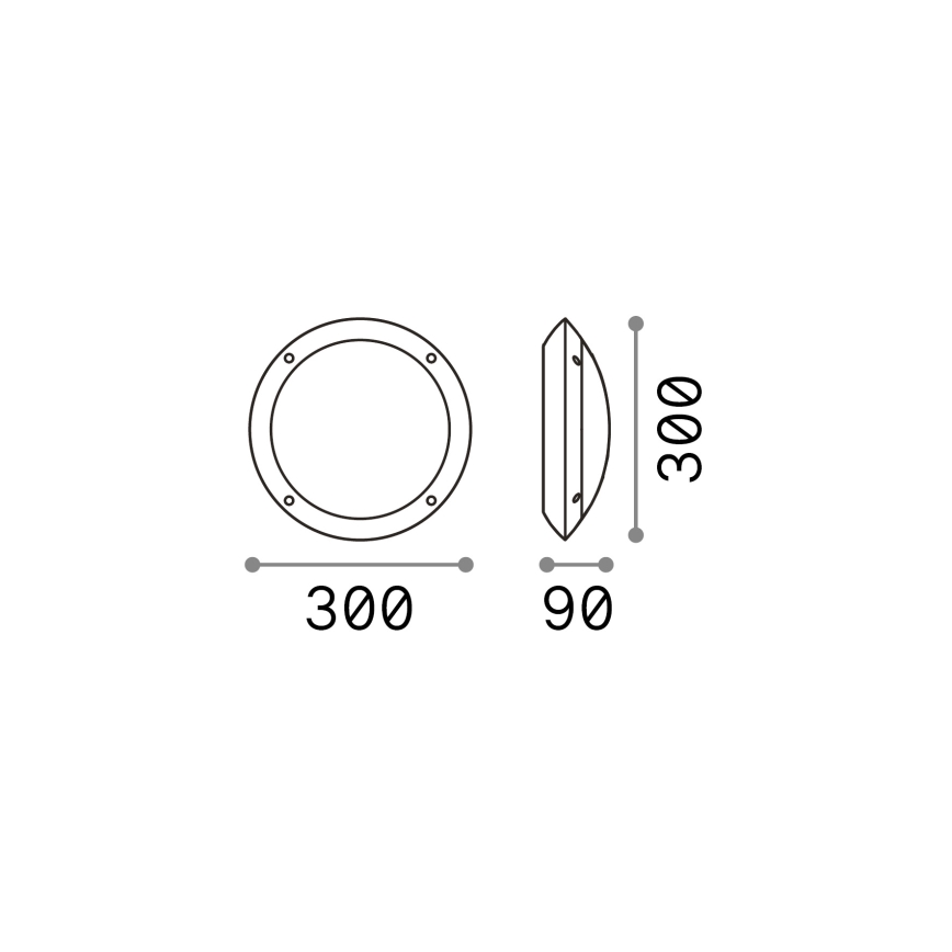 Ideal Lux - Aplique de parede para exterior POLAR 1xE27/23W/230V IP66 preto