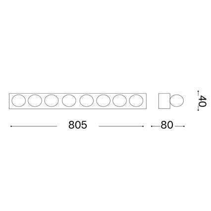 Ideal Lux - Aplique de parede PRIVE 8xE14/40W/230V branco
