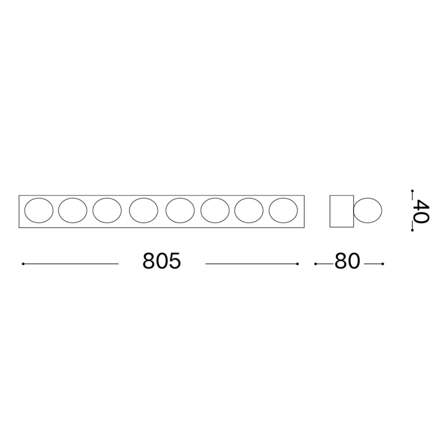 Ideal Lux - Aplique de parede PRIVE 8xE14/40W/230V branco