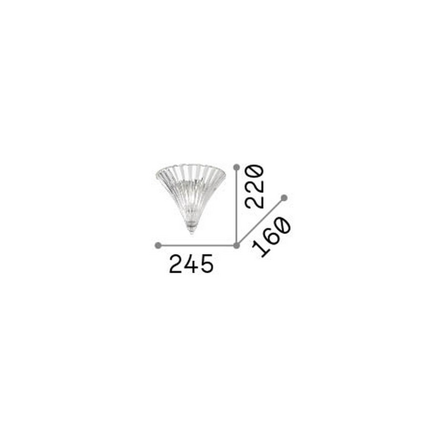 Ideal Lux - Aplique de parede SANTA 1xE14/40W/230V transparente