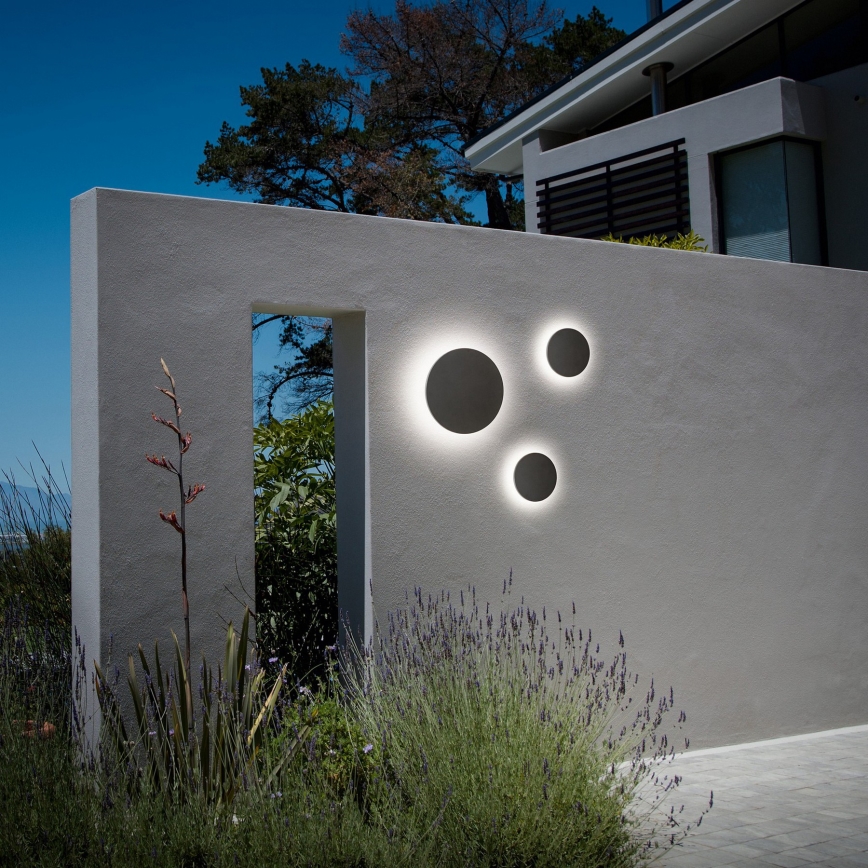 Ideal Lux - LED Aplique de parede exterior PUNTO LED/16W/230V CRI 90 diâmetro 30 cm IP54 preto